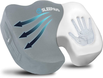 Sleepavo Office Chair Cushion, Seat Cushion for Tailbone Pain Relief Butt