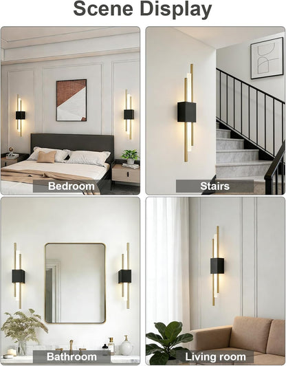 USB Rechargeable Wall Sconces Set of 2, Wireless Cordless Wall Lamp with Dimmable Timer, No Wiring Needed Mounted Wall Light, Modern Decor wall lights for Living Room, Bedroom, Study, Corridor