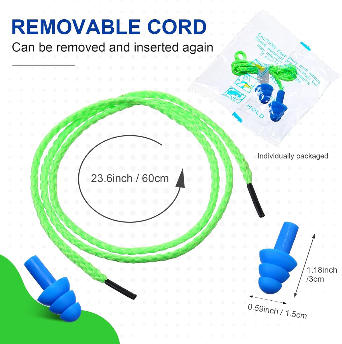 Tondiamo 200 Pairs Ear Plug Bulk with Cord Reusable Silicone, Fresh