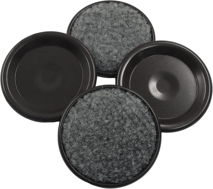 12 Pcs 1-5/8" Round Reusable Carpet Bottom Furniture Caster Cups, Floor Protectors for Chairs, Sofas, Tables Brown/Gray Furniture Sliders for Hardwood, Tile & Laminate