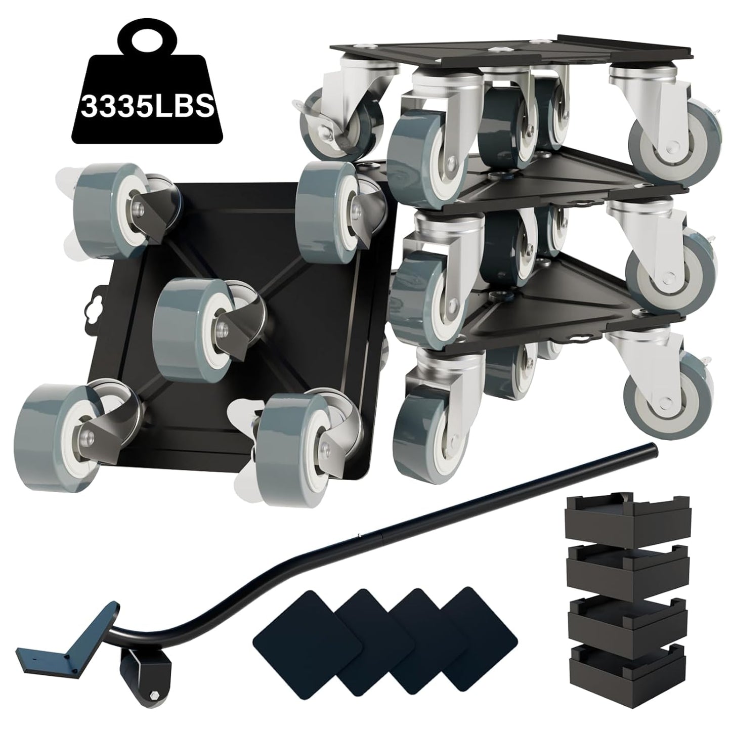 Furniture-Dolly-Furniture-Movers with-5-Wheels, Furniture Sliders Lifters Tool Set for Moving Heavy Duty, Furniture Dollies, Max Capacity 1650Ib Red