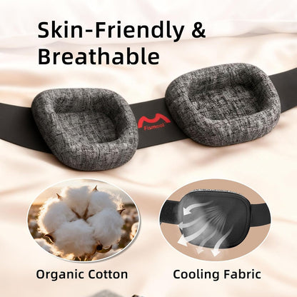 Sleep Eye Mask for Sleeping, 100% Blackout Eye Mask for Women & Men, 3D Contoured Zero Pressure Design, Adjustable Soft Blindfold, Eyelash Friendly Sleep Mask for Travel, Nap & Night Sleep