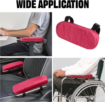 wuyaoyao 2PCS Car Seat Armrest Covers, Comfortable Auto Seat Elbow Support Cushion Pad, Soft Front Seat Chair Armrest Pads, Anti-Scratch Arm Rest Cover Protectors for Car Home Office (Purple)