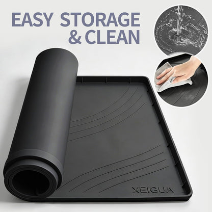 Washing Machine Pan, Drain Pan, Large 33×30/4 LBS Silicone Drain Pan, Waterproof Non-Slip Drip Tray with Raised Edge, Anti-Vibration Floor Leak Protector for Washer, Dryer and Laundry Room