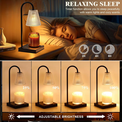 Hong-in Candle Warmer Lamp with Timer, House Warming Gifts New Home Decor | Dimmable & Adjustable Height, Electric Wax Warmer for Scented Wax Jar Candles,Gifts for Women Mom Sister
