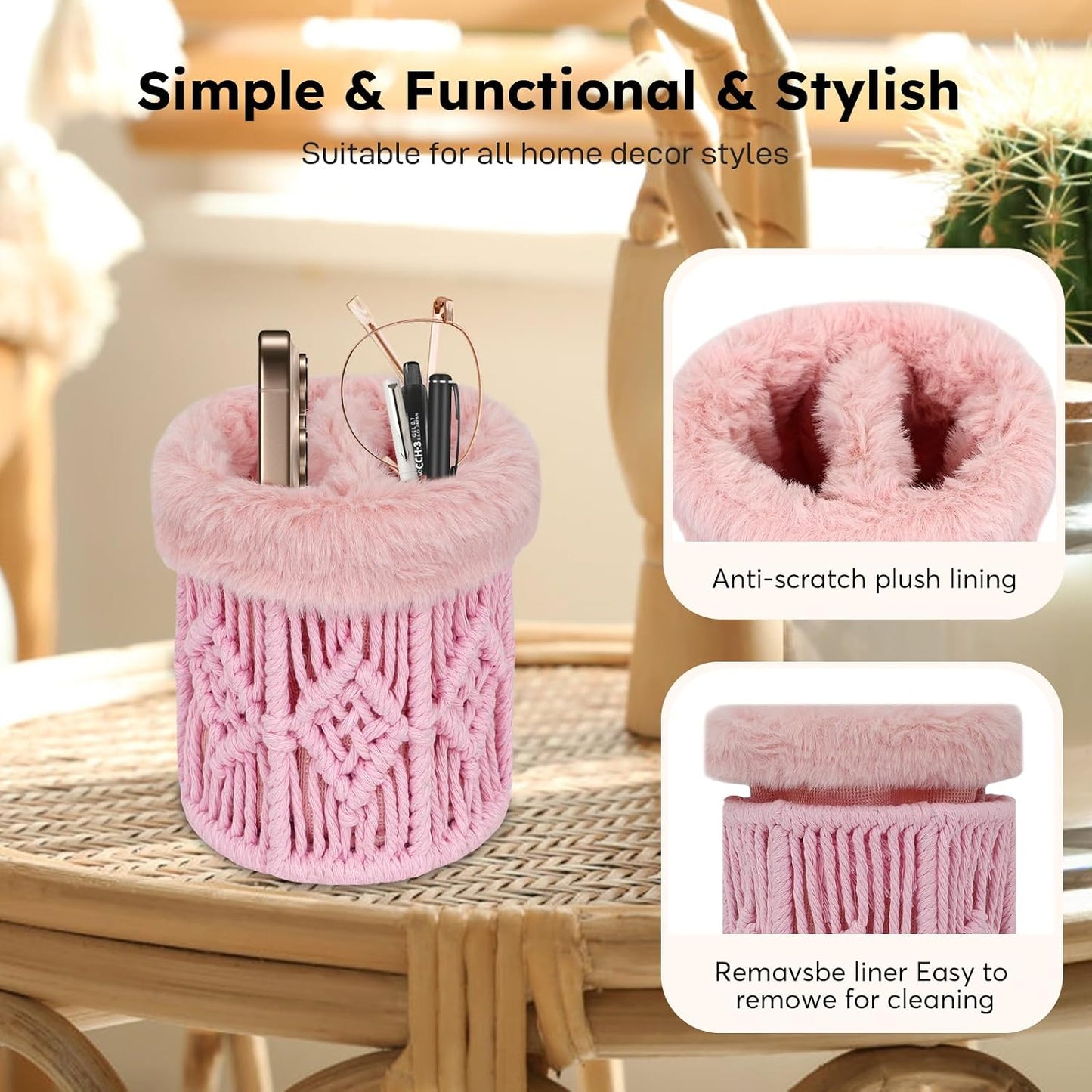 2 in 1 Glasses Holder, Anti-scratch Plush Lined Eyeglass Holder Stand for Nightstand Desk Eye-glass Storage Organizer