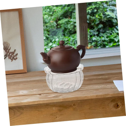 Cabilock Glass Teapot Warmer with Tealight Holder Heat Resistant Candle Base for Teapots Versatile Glass Construction for Tea Coffee and Soups and Multifunctional Kitchen Accessory