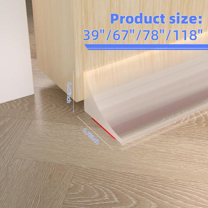 39 Inch Shower Threshold Water Dam Barrier,Transparent | Flexible Silicone Shower Door Bottom Seal for Water Stopper,Self Adhesive Water Blocker for Bathtub Countertop