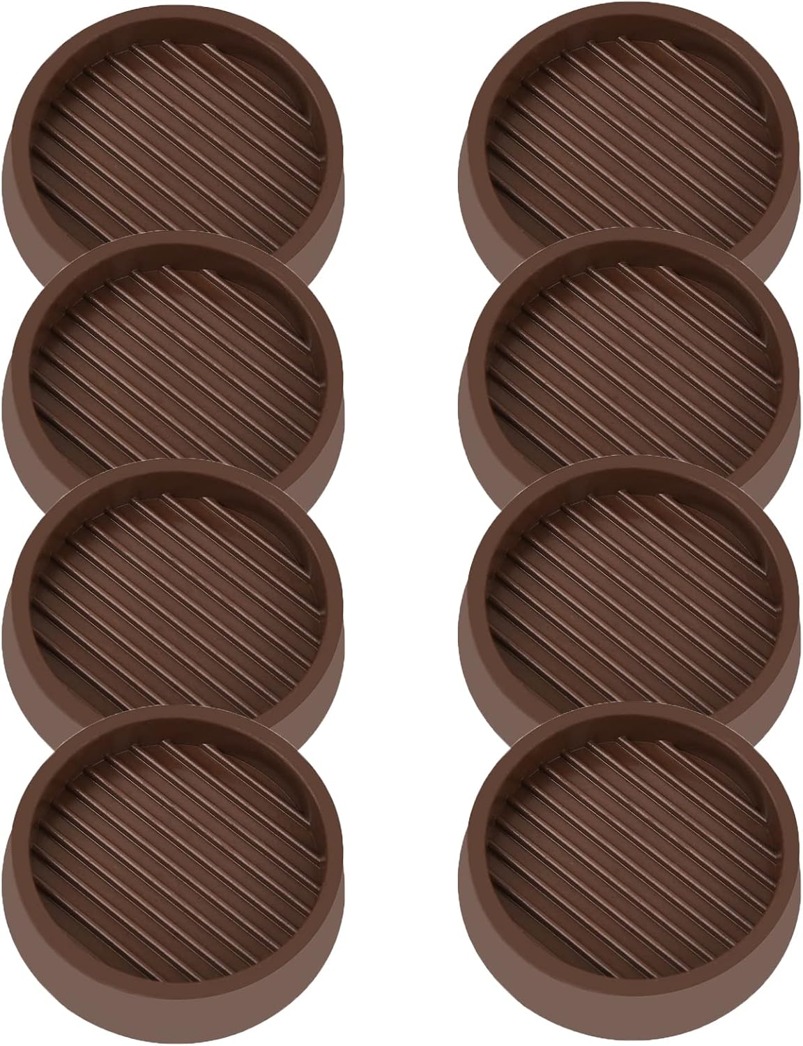 2X2 Round Rubber Caster Cups, Non Slip Furniture Pads - 4 Pack | Anti-Slip Gripper, Anti Skid Furniture Feet, Anti Slide Floor Protector for Bed Couch Table Chair Stoppers, Black