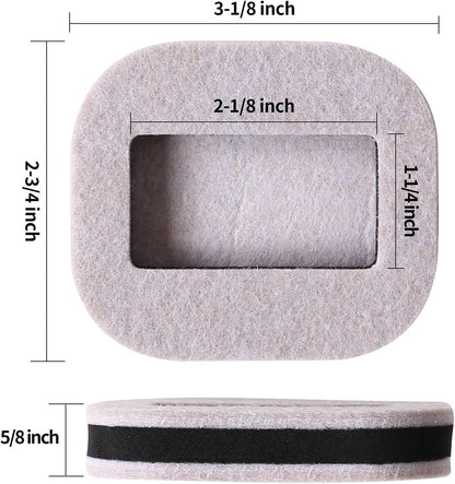 12 PCS Felt Furniture Coasters Caster Cups for Hardwood Floors, Felt Bottom Furniture Pads, Bed Office Chair Fridge Furniture Wheel Stopper to Prevent Sliding and Scratches (Black, L: 2.6" * W:1.8")