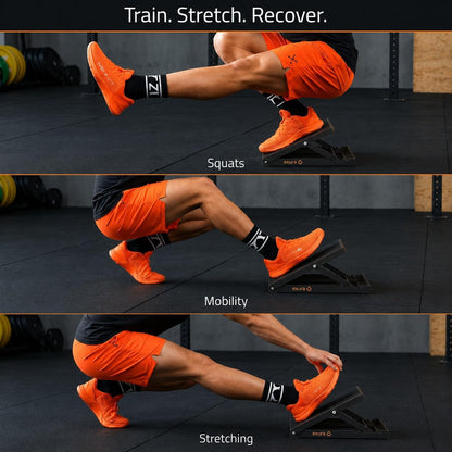 EXURA Adjustable Wide Slant Board for Squats, Squat Wedge & Calf Stretcher