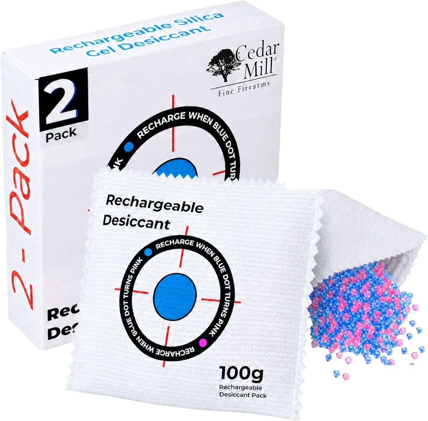Rechargeable Silica Gel Dehumidifier 50g, Reusable Gun Safe Absorber