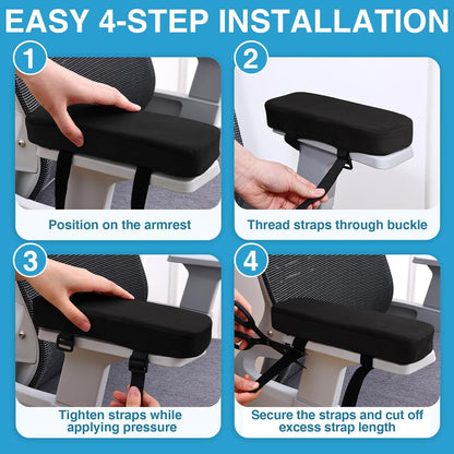 Smiry Memory Foam Office Chair Armrest Pads, Non-Slip Armrest Cushion