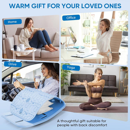 Back Stretcher for Lower Back Pain Relief, Lumbar Support Board | Adjustable air compression decompression device, ergonomic spine stretcher for home office, ABS & EVA material