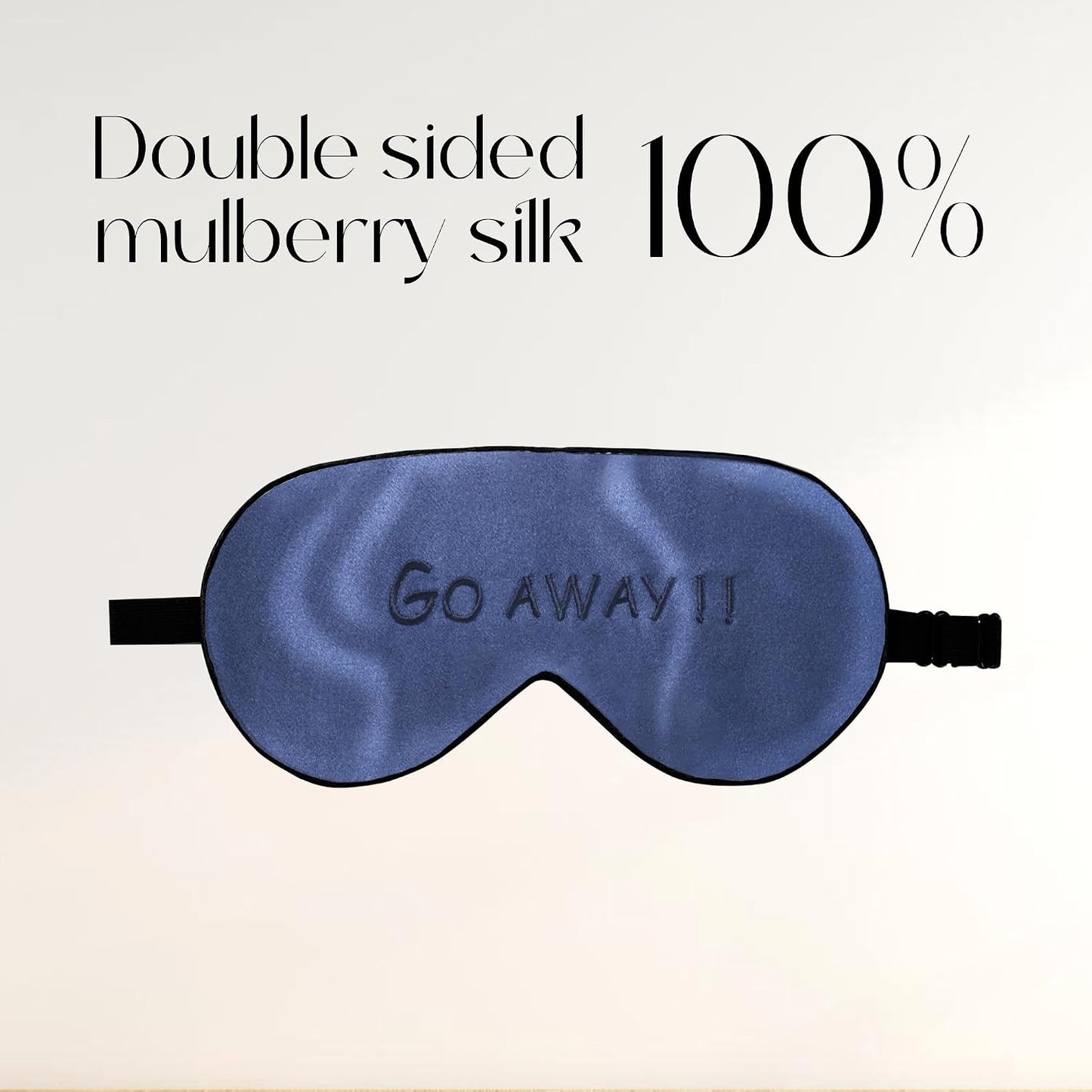 ZIMASILK Adjustable 100% Mulberry Silk Sleep Mask | Super-Smooth Soft Natural Silk Eye Mask for Sleep, Travel, Multiple Color Options ( Navy Blue )
