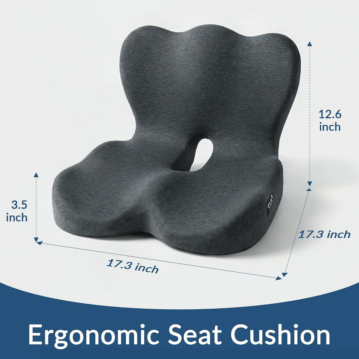 Exclusivo Mezcla Memory Foam Seat Cushion, Grey