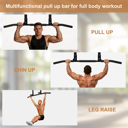 Wall Mount Pull Up Bar, Heavy Duty Alloy Steel Hanging Bar for Exercise, Multi-Functional Doorway Pull Up Bar for Home Gym Workout
