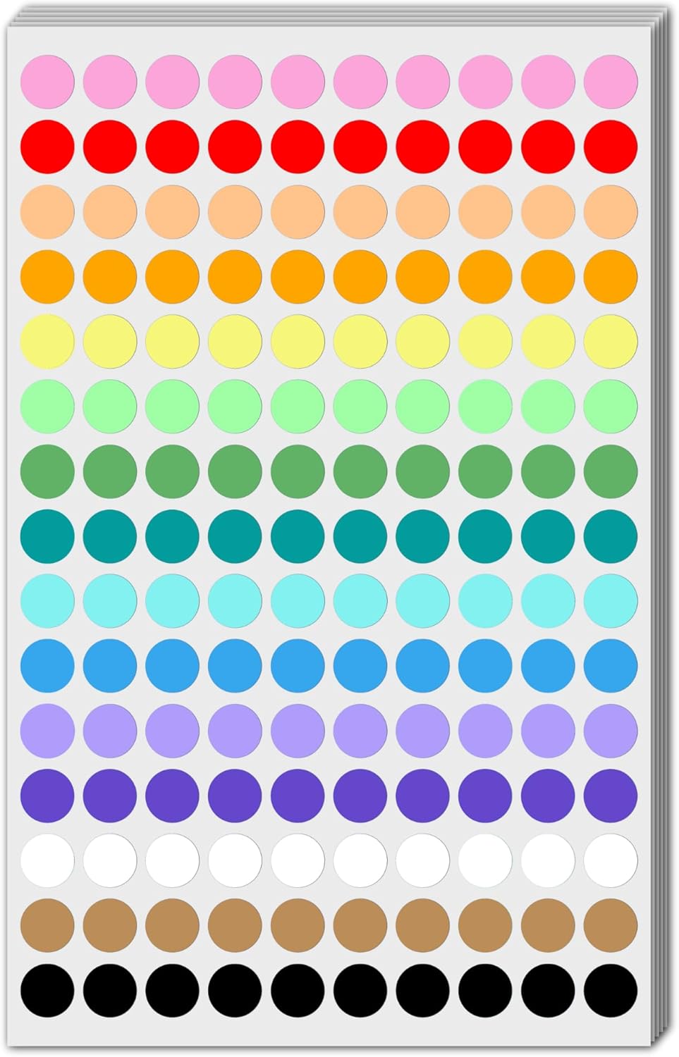 3000 Pack, 0.4" - Small Colored Dot Stickers Round Labels, 15 Colors