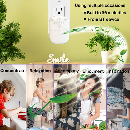 White Noise Machine, Wireless Connect with 36 Relaxing Sounds Including Nature and White Noise, Small Speaker for Home, Office, Hotel, Toilet, Portable Travel