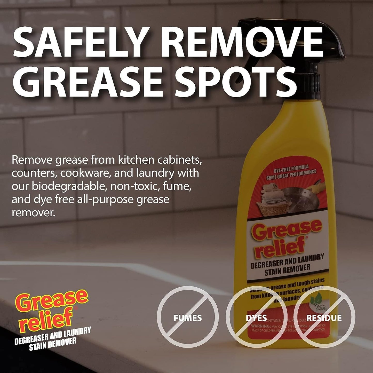 Degreaser and Laundry Stain Remover (18 Oz.) - Heavy Duty Kitchen Cleaner Spray/Non Toxic Formula/All Purpose Degreaser for Stove Top, Oven, Grill, Car, Soil & Cloth Stains (524919)