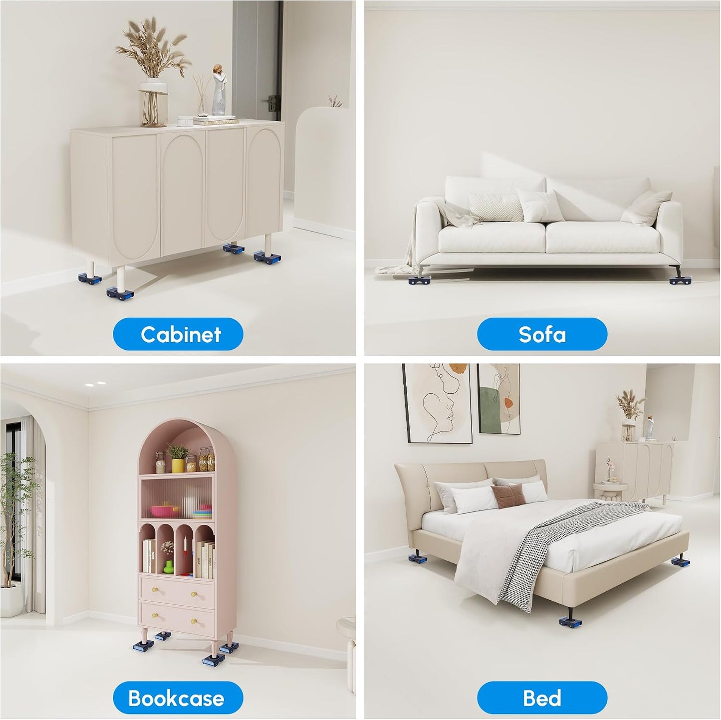 Furniture Sliders Appliance Rollers Furniture Mover with Wheels | Moving System with Roller Set Furniture Movers with Wheels Heavy Duty Appliance Roller Dolly for Couches appliance mover