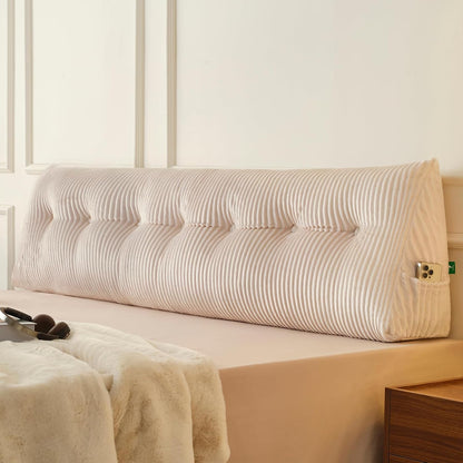 Z-hom Headboard Pillow, Wedge Backrest Cushion, Queen Size,NO Roll Pillow | Grey Triangular Backrest Cushion Equipped,NO Roll Pillow,Ideal for Reading,Sitting Up in Bed&Filling Headboard Gaps