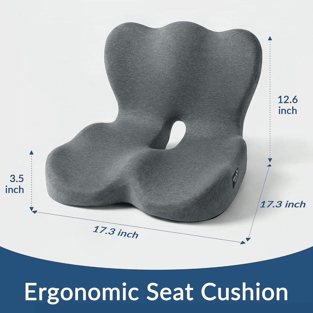 Exclusivo Mezcla Memory Foam Seat Cushion, Grey