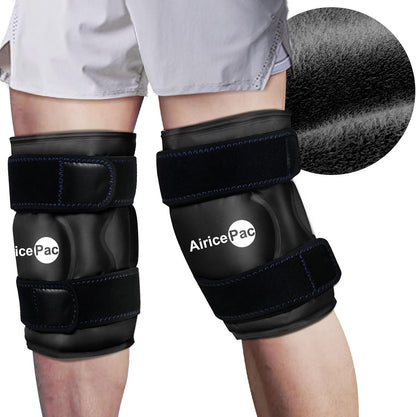 AiricePac 2 Ice Pack for Knee Pain Relief, Reusable Gel Ice Wrap for Injuries, Swelling, Knee Replacement Surgery, Cold Compress Therapy for Arthritis, Meniscus Tear and ACL, Blue
