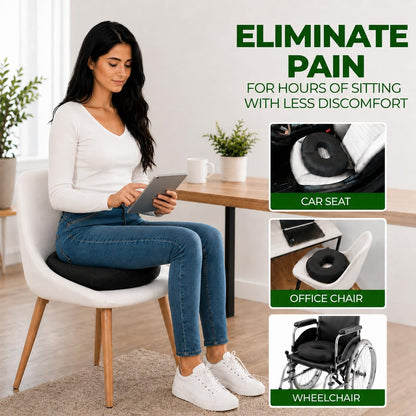 AnboCare Donut Gel Sitting Pillow - Orthopedic Memory Foam for Tailbone Pain, Hemorrhoid, Bed Sores, Postpartum, Prostate, Coccyx & Sciatica Pain