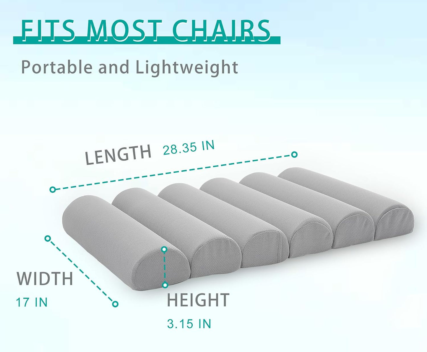 Lumbar Support Pillow for Office Chair,Multiple Adjustable | Back Support for Office Chair High Back/Couch/Sitting on Bed,Patented 6 Semi Cylindrical Back Cushion,Short Velvet Cover