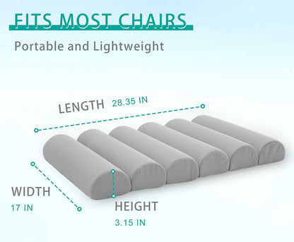 Lumbar Support Pillow for Office Chair,Multiple Adjustable | Back Support for Office Chair High Back/Couch/Sitting on Bed,Patented 6 Semi Cylindrical Back Cushion,Short Velvet Cover