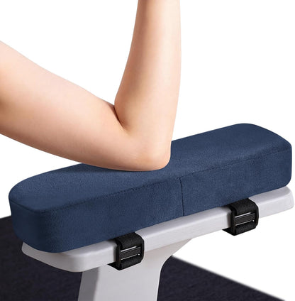 Smiry Memory Foam Office Chair Armrest Pads, Non-Slip Armrest Cushion | Ergonomic Arm Rest Pads with Adjustable Buckles and Straps, Elbow Relief for Desk, Gaming & Wheelchair, Black, Set of 2