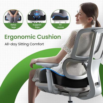 A-Pce Ergonomic Seat Cushion, Non-Slip Seat Cushion for Office Chair, Black