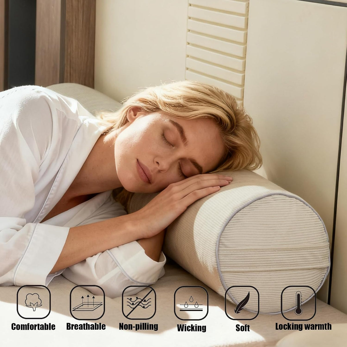 Neck Support Pillow Couch Pillows Large 24*8in for Bed, Sofas,Cars