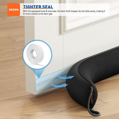 MAGZO Door Draft Stopper 36 Inches, Energy Saving, Gray | Weighted Sound Proofing for Door Draft Blocker, Under Door Gap Filler with Machine Washable Fabric