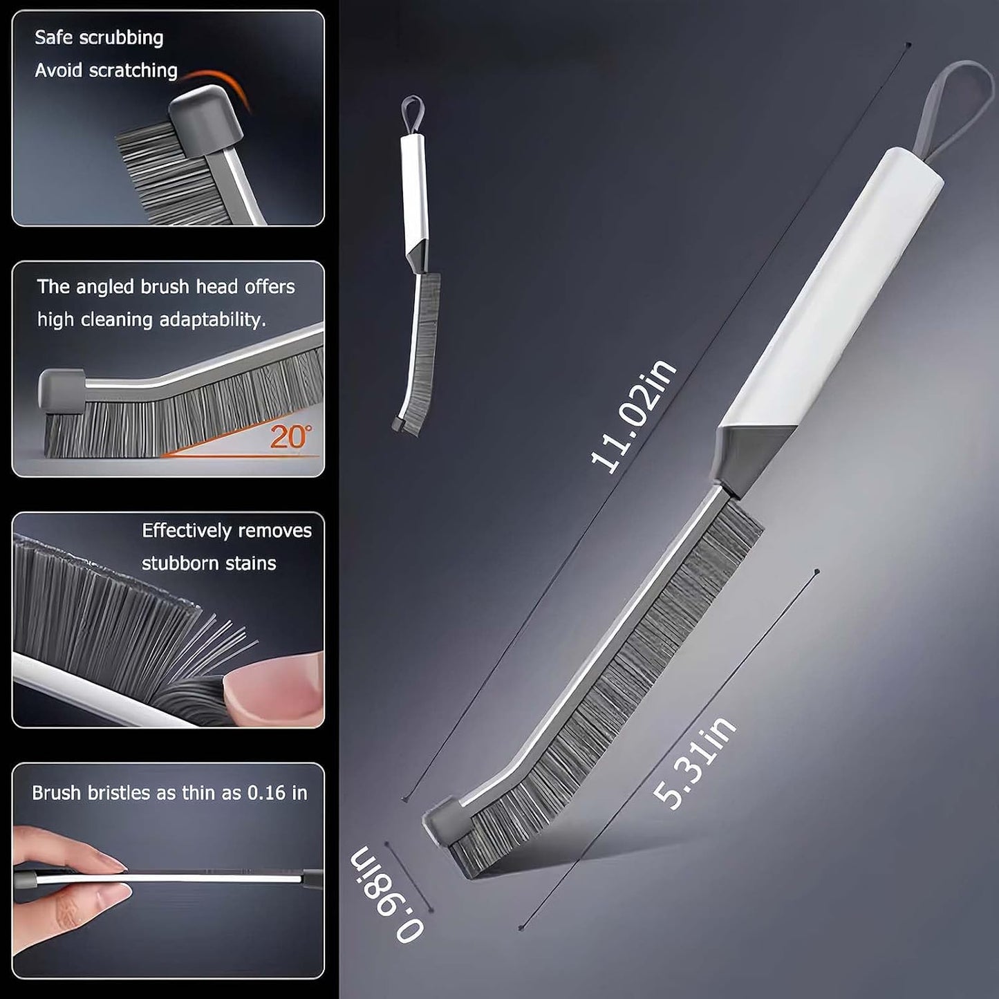 9-Piece Commercial-Grade Crevice Cleaning Brush Set, Ultra-Stiff Heavy-Duty Gap Scrubber Tools for Bathroom Grout, Window Tracks & Auto Detailing, Zero Cross-Contamination Arsenal