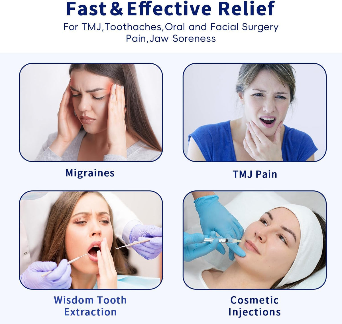 Wisdom Teeth Ice Pack Head Wrap for Pain Relief - Cold Hot Therapy for Face
