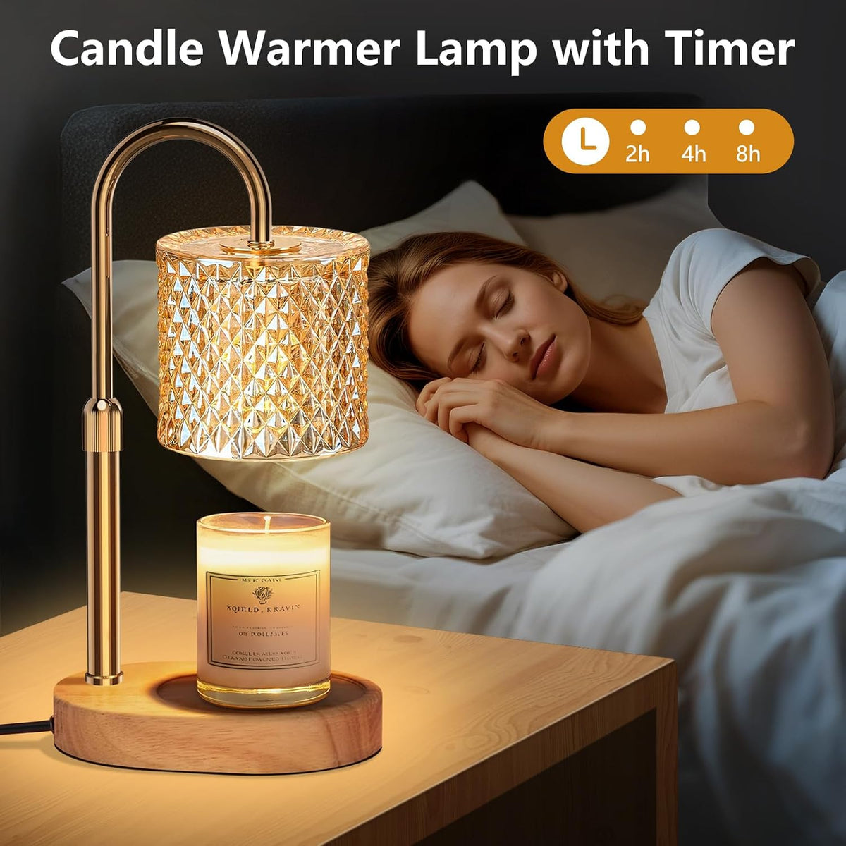 Candle Warmer Lamp with Timer Dimmer Adjustable Height for New Home Decor, Birthday Gifts for Women,Candle Warmer for Women Mom Christmas Mother's Day Gfit