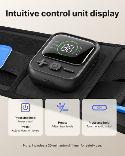 RENPHO Heating Pad for Lower Back, Portable Cordless Brace, Wearable Belt | 5 Heat Levels, 3 Vibration Levels, Heating Pad with Massager, Detachable Support, FSA Eligible HSA, Gift for Men & Women
