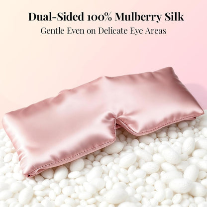 Silk Sleep Mask – 100% Mulberry Silk Eye Mask for Sleeping, Soft Slip Feel, Adjustable Headband, Blackout for Side Sleepers, Men & Women | Soft Slip Feel, Adjustable Headband, Blackout for Side Sleepers, Men & Women