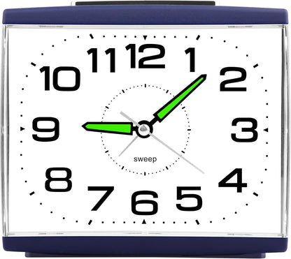 DTKID Large Alarm Clock for Bedside, Silent Non-Ticking Analog Clock with Night Light, Battery Powered, Gradually Increasing Alarm for Heavy Sleepers, Seniors