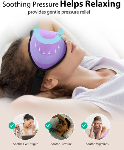 MABAO Weighted Sleep Mask, 100% Blackout Blindfold for Sleeping, Black | 3D Contoured for Lash Extension, Zero Eye Pressure for Women Men, Memory Foam Cover, Soft Gentle Pressure, Blindfold, Travel