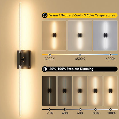 Battery Operated Wall Sconces Set of 2, Remote Control, 10000mAh, Black