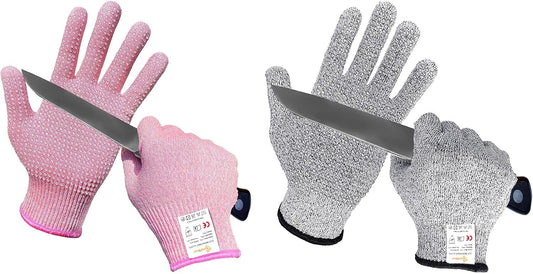 Evridwear Level 5 Cut Resistant Gloves with Non-Slip Grip, 2 Pairs