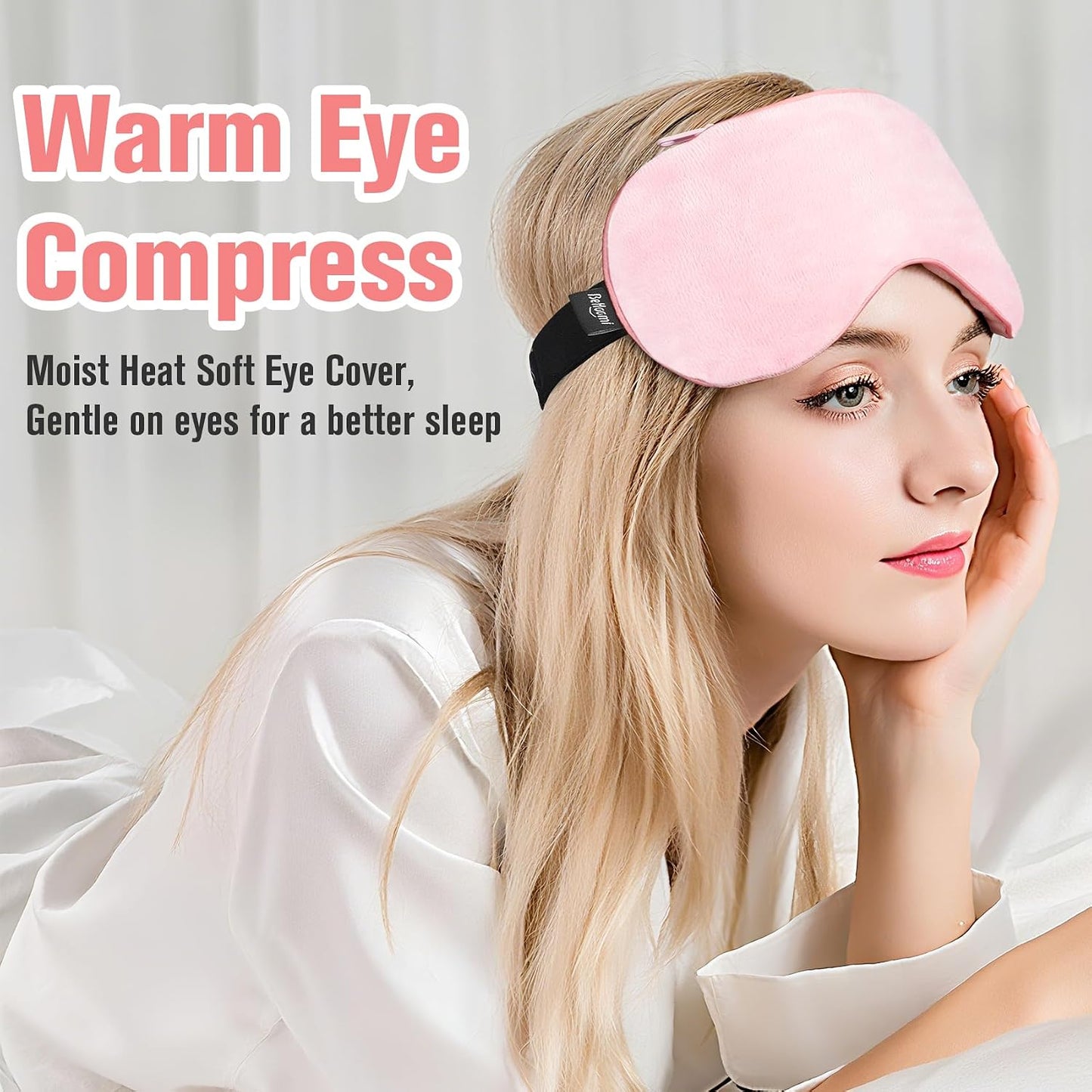 BeHoomi Heated Eye Mask, Weighted Sleep Mask for Eye Relaxation, Purple | Warm Compress for Eyes, Cooling Eye Mask for Sleeping, Reusable Hot and Cold Eye Masks for Home, Office, Gifts for Women