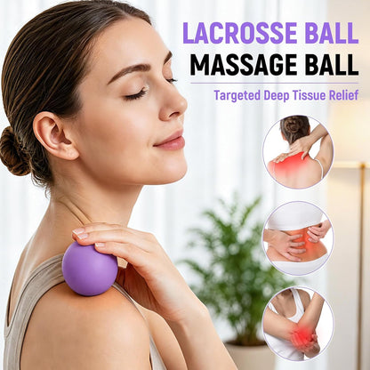 Massage Ball Lacrosse Ball for Myofascial Release, Massage Deep Tissue for Back, Neck, Foot Trigger Point Therapy, Full Body Muscle Knots, Relieving Muscle Pain (Orange)