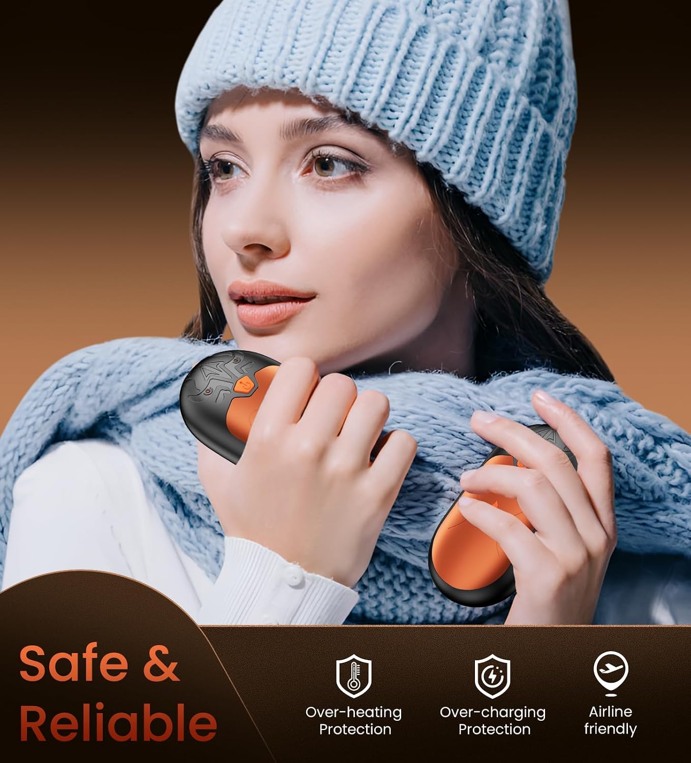 Hand Warmers Rechargeable 2 Pack, Electric Hand Warmer, 24Hrs Long Lasting Magnetic Reusable Hand Warmers with 3 Heat Settings, Portable Pocket Heater, for Men, Women, Camping, Hunting, Golf, Ski