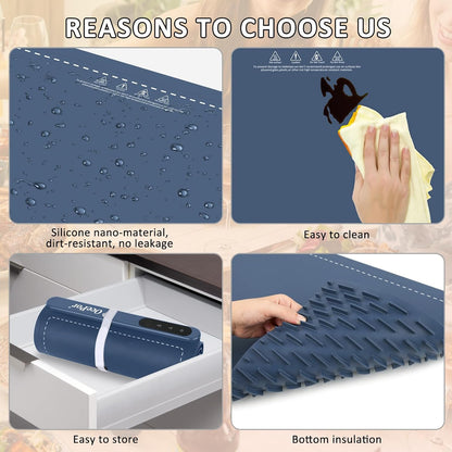 Warming Mat for Food,36"x16" Large Food Warmer Mats for Countertop (Gray)