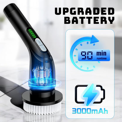 Highyes Electric Spin Scrubber for Cleaning Bathroom: Cordless Power Shower Scrubber - Electric Cleaning Brush for Tile Tub