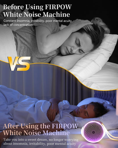 White Noise Sound Machine with 27 Soothing Sounds,Sleep Sound Timer and Memory Function - Portable Sound Machine for Baby and Adult at Home,Office,Travel and More